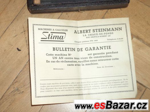 Starožitný počítací stroj Stima, rok cca 1930 (kalkulačka)