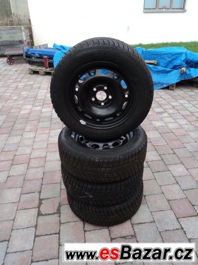 Zimní pneu 185/60/14 vzorek:7mm + disky 5x100 (ŠKODA, VW)