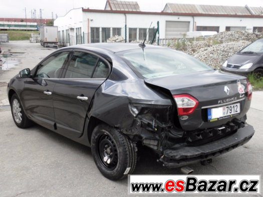 RENAULT FLUENCE 1.6 81 kW ČR 2012 NAVI KŮŽE-LÁTKA CÉBIA