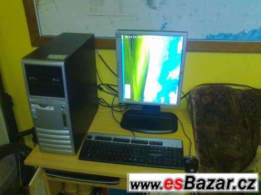 HP- 2 jádro-3Ghz, s monitorem kláv, myš.Grafika 512 Mb
