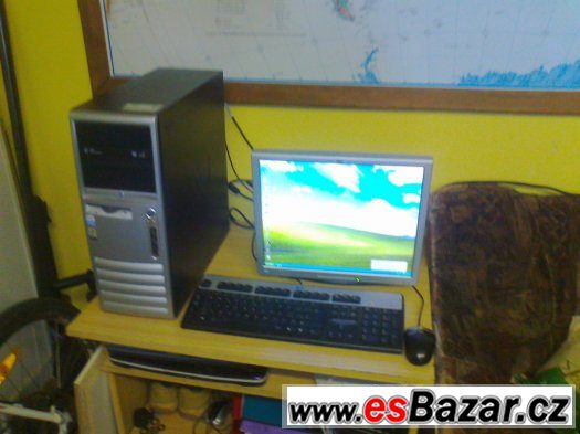 HP- 2 jádro-3Ghz, s monitorem kláv, myš.Grafika 512 Mb