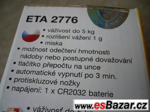 Kuchyňská digitální váha Eta 2776. NOVÉ. zadáno.