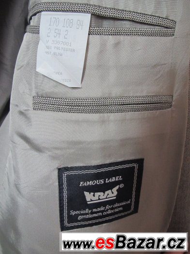 šedivý oblek vel. asi M/L,výrobce Kras