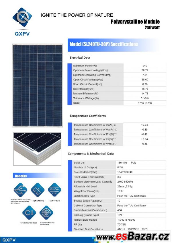 Ostrovní fotovoltaický systém1,5kWp