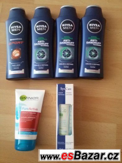 Šampony Nivea Men , Garnier Pure Active . Syn Care 1