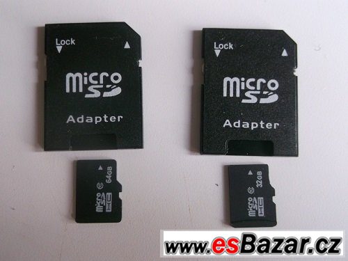 Paměťové karty 32GB nebo 64GB 