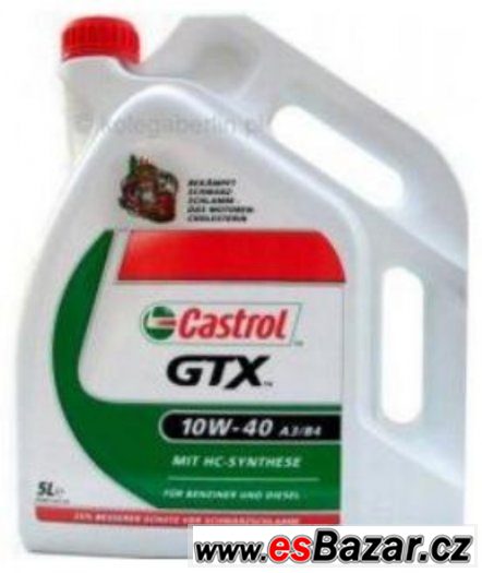 Olej motor.CASTROL GTX 10W-40, 5litr