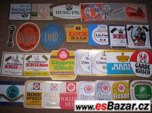 pivní etikety Německo staré 60-70 léta