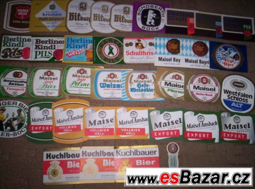 pivní etikety Německo staré 60-70 léta