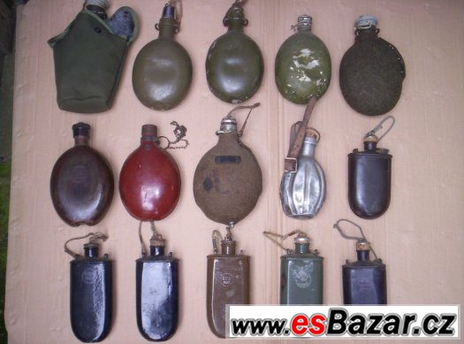 sbírka vojenských čutor , polní vojenské láhve 15ks