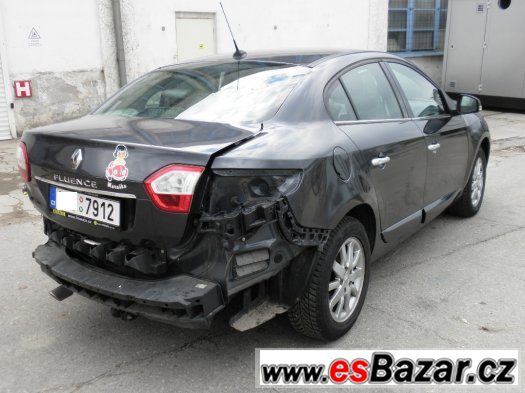 RENAULT FLUENCE 1.6 81 kW ČR 2012 NAVI KŮŽE-LÁTKA CÉBIA