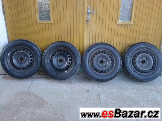 5x112 Plech.disky 15 + zimní pneu 195/65/15 - 91T