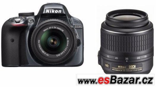 Nikon D3300 + 2X OBJEKTIV + BLESK + TASKA 25000,- PC