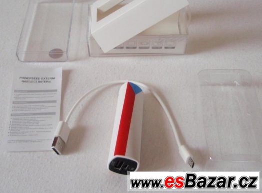 Přenosná CZ/SVK Powerbank externí baterie pro mobil + kabel