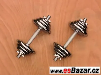 Nakládací činky 2x10kg chrom za 1300,-