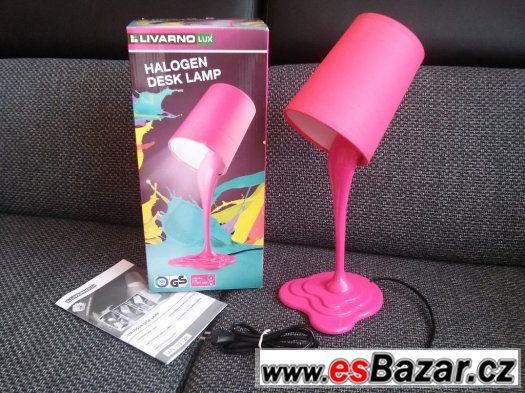 Stolní lampa/lampička růžová halogenová