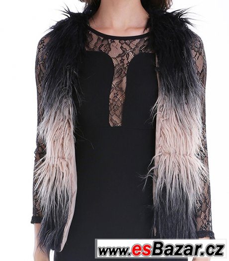 Ombre faux fur vest/Chlupatá vesta/ Vesta s chlupem XXS-S/M