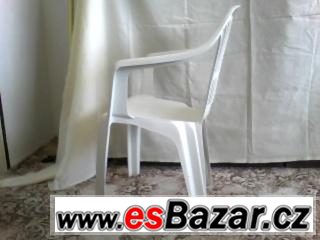 Zahradní židle bílá – plast