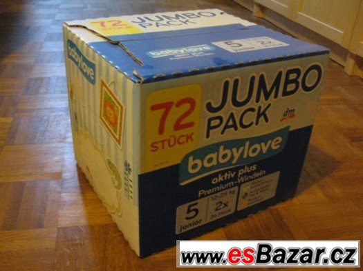 Pleny babylove vel. 5 junior  15-25 kg jumbo  pack 2x36 ks