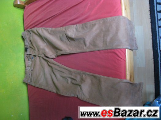 Pánské kalhoty bavlněné rezavá barva, vel. 32