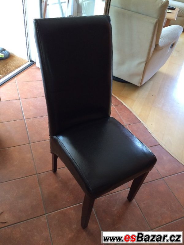 Kvalitní židle z pravé kúže, 4 ks