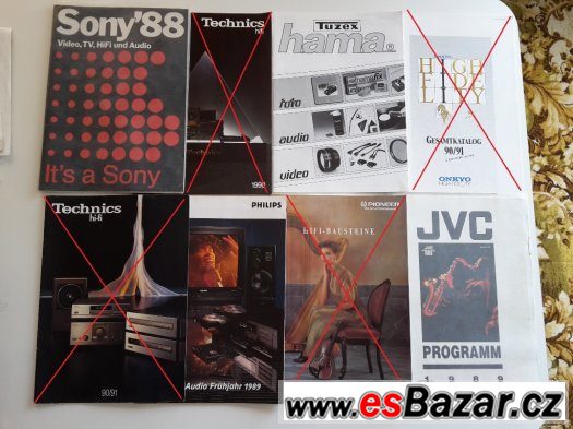 Reklamní časopisy/prospekty zn. SONY,JVC, Kenwood z 80. let