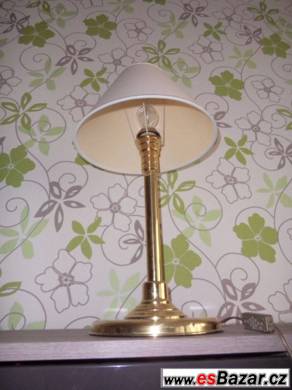 Lampa stolní zlatá + různá stínítka