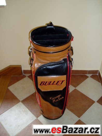 Starý zachovalý kožený bag na golf bullet