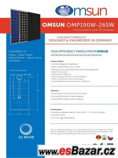 Fotovoltický panel+měnič 250Wp minielektrárna