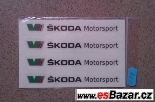 kvalitni samolepky skoda motorsport na kliky dveri