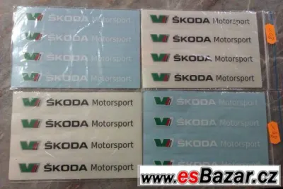 kvalitni samolepky skoda motorsport na kliky dveri