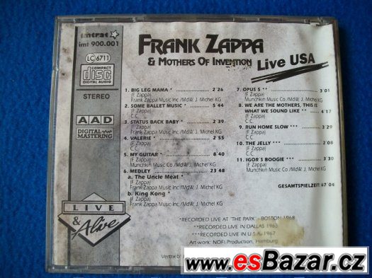 CD Frank Zappa Mothers of Invention - Live USA