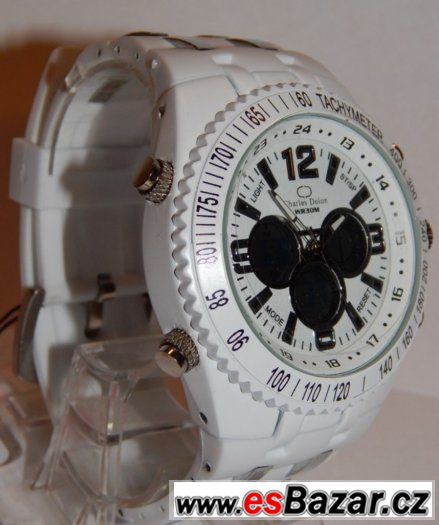 Masivní pánské sportovní hodinky quartz+digitál Charles Delo