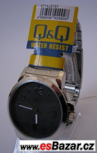 Pánské hodinky Q&Q s kovovým pouzdrem a ocelovým náramkem, v