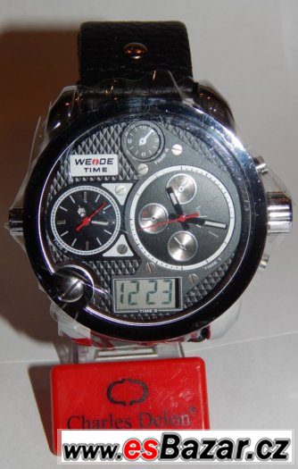 Velké pánské hodinky Diesel style, trojitý číselník Weide
