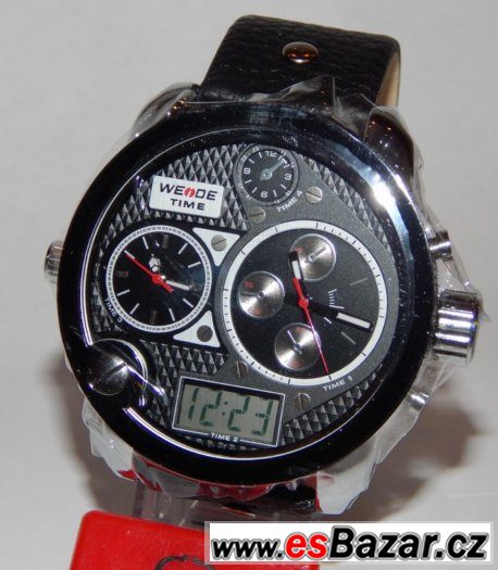 Velké pánské hodinky Diesel style, trojitý číselník Weide