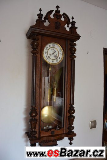 Starožitné 2-závažové hodiny Gustav Becker  r 1878