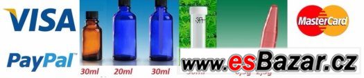 Lahvicky30,20.100ml LIQUID  hnede ,zelene,pruhledne i modre