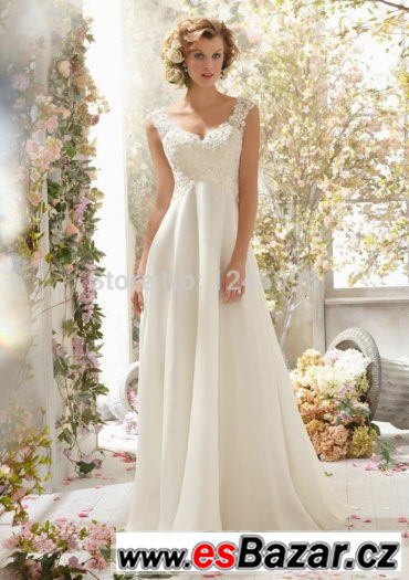 Nádherné nové svatební šaty- SKLADEM vel.46