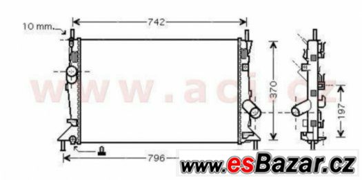 Chladič vody FORD FOCUS C-MAX MAZDA 3 1,6,2,0TDCI