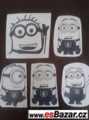 samolepka na auto mimoni, minions černý