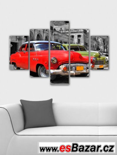 Fotoobraz, obraz - ČERVENÉ AUTO CUBA - velikost 100 x 70 cm