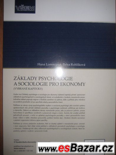 Základy psychologie a sociologie pro ekonomy, VŠEM.