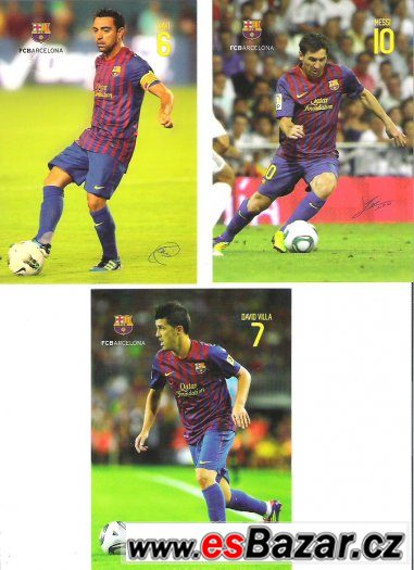 Pohlednice fotbalistů FC Barcelona 5 kusů  za 50 kč