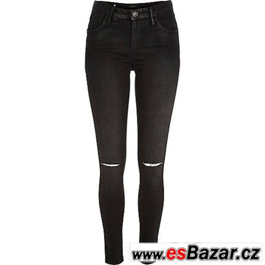 Dámské skinny jeans s dírami na kolenou Dámské skinny jeans s dírami na kolenou