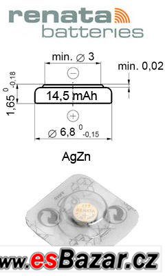 Knoflíkové baterie Renata 321 1.55V SR616 SW, NOVÉ