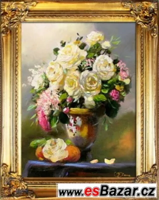 KYTICE olejomalba na plátně - dřevěný rám 470x370mm