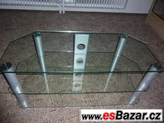 Skleněný stolek pod TV, TOP STAV  SLEVA