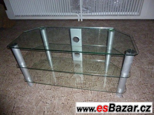 Skleněný stolek pod TV, TOP STAV  SLEVA