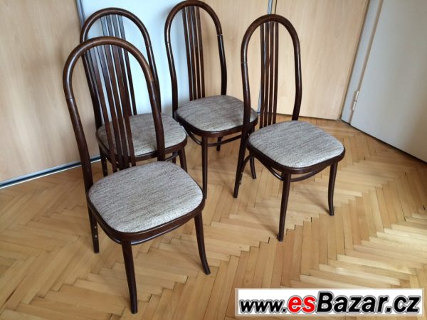 4ks dřevěné židle